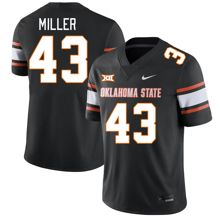 Oklahoma State Cowboys #43 Terry Miller College Football Jerseys Stitched Sale-Black